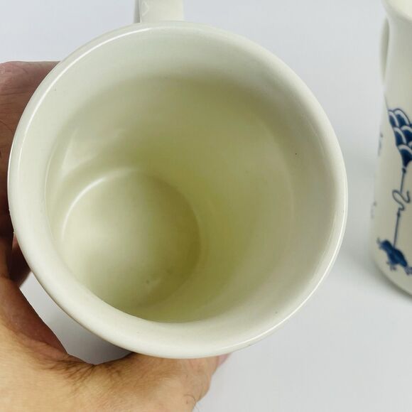 2 Churchill Finlandia Blue White Floral Flared Mouth Coffee Mug Made in England - Picture 7 of 10